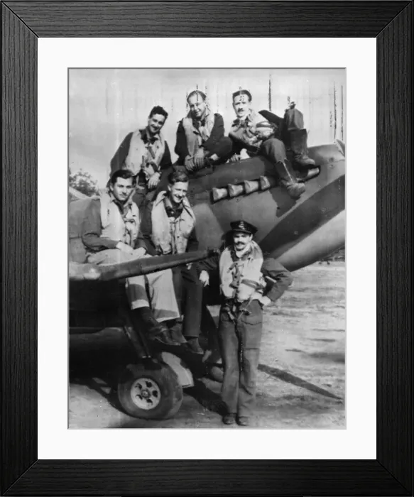 Framed Print : When six Spitfire pilots cams upon I8 Luftwaffe M*109s near Rome recently Framed Print : When six Spitfire pilots cams upon I8 Luftwaffe M*109s near Rome recently