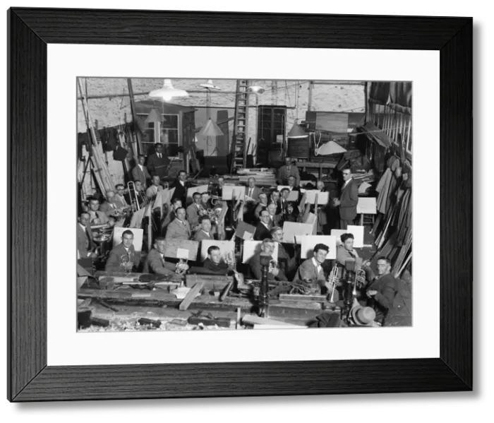 Framed Print : Paignton Council band rehearsals at Cecil Road, paignton during the Second World War Framed Print : Paignton Council band rehearsals at Cecil Road, paignton during the Second World War