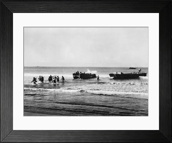 Framed Print : Royal Indian landing craft. (Picture) As soon as the landing craft touches