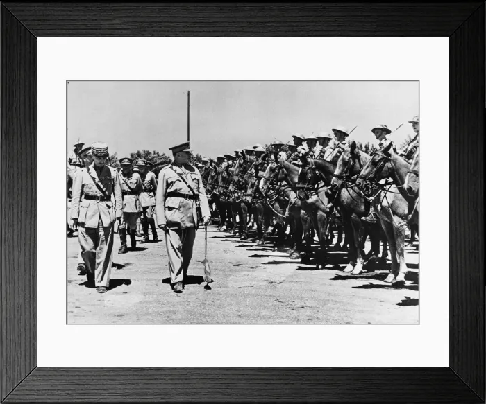 Framed Print : Gen. Sir Henry Wilson inspecting a guard of honour of British Cavalry on his arrival in Framed Print : Gen. Sir Henry Wilson inspecting a guard of honour of British Cavalry on his arrival in