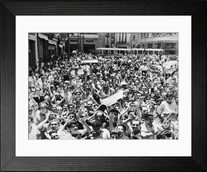 Framed Print : Entry of the British General and troops into Beirut during Second World War Framed Print : Entry of the British General and troops into Beirut during Second World War