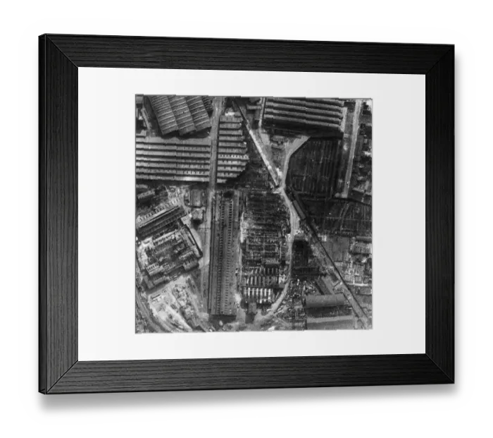 Framed Print : Photo reconnaissance image taken by a Supermarine Spitfire of 542 Squadron RAF after