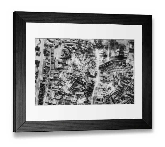 Framed Print : Photo Reconnaissance image of Mainz, Germany reveals the devastation caused by the RAF Framed Print : Photo Reconnaissance image of Mainz, Germany reveals the devastation caused by the RAF