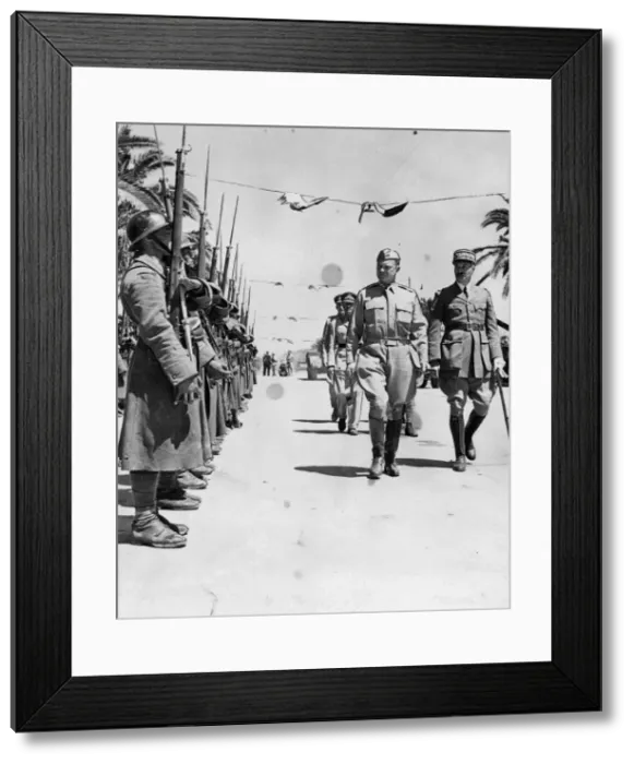 Framed Print : American General Dwight D. Eisenhower, accompanied by General Henri Giraud Framed Print : American General Dwight D. Eisenhower, accompanied by General Henri Giraud