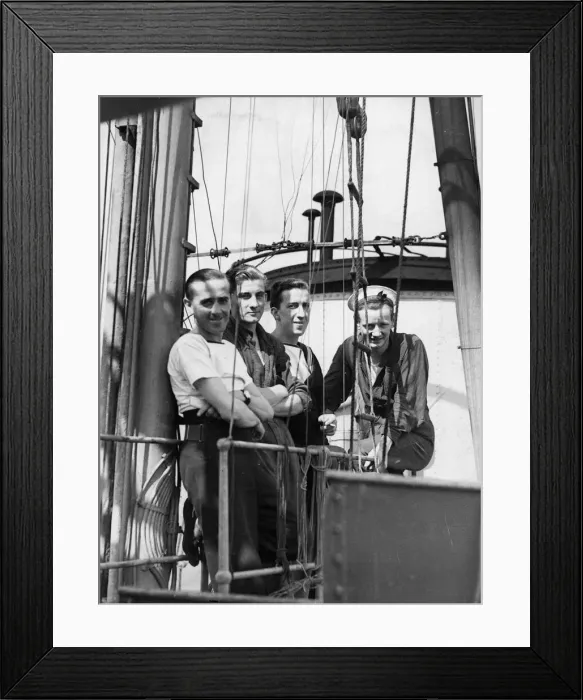 Framed Print : Officers and men of the British Royal Navy destroyer HMS Lookout Framed Print : Officers and men of the British Royal Navy destroyer HMS Lookout