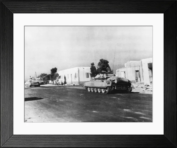 Framed Print : British 8th Army Armour enters Marsa Matruh while the main British force pursues Framed Print : British 8th Army Armour enters Marsa Matruh while the main British force pursues