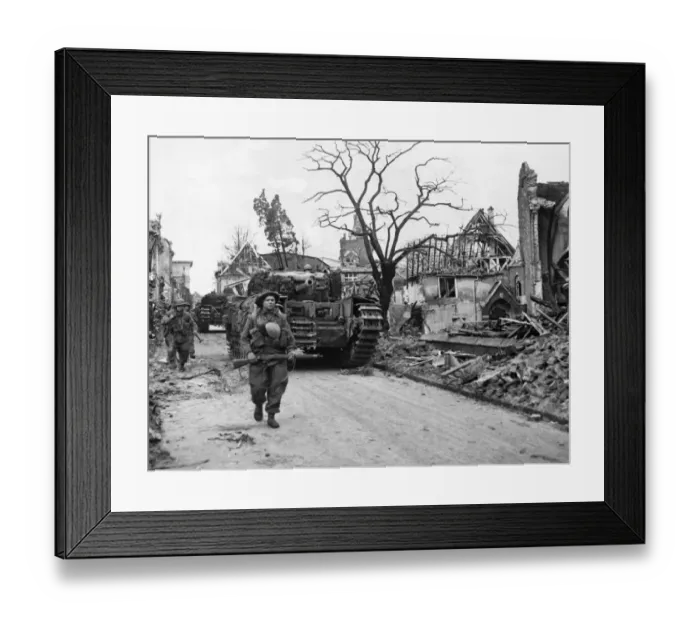 Framed Print : British troops final clean up of Siegfried defences town Framed Print : British troops final clean up of Siegfried defences town