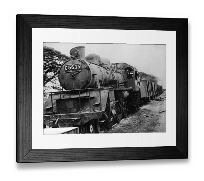 Framed Print : Japanese train in Rangoon (Yangon). June 1945 Framed Print : Japanese train in Rangoon (Yangon). June 1945