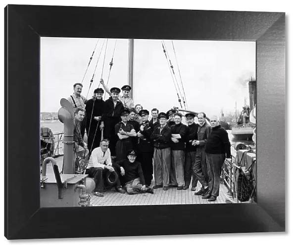 Small ships pool. The amateur crew on the boat-deck in port. 13th August 1943