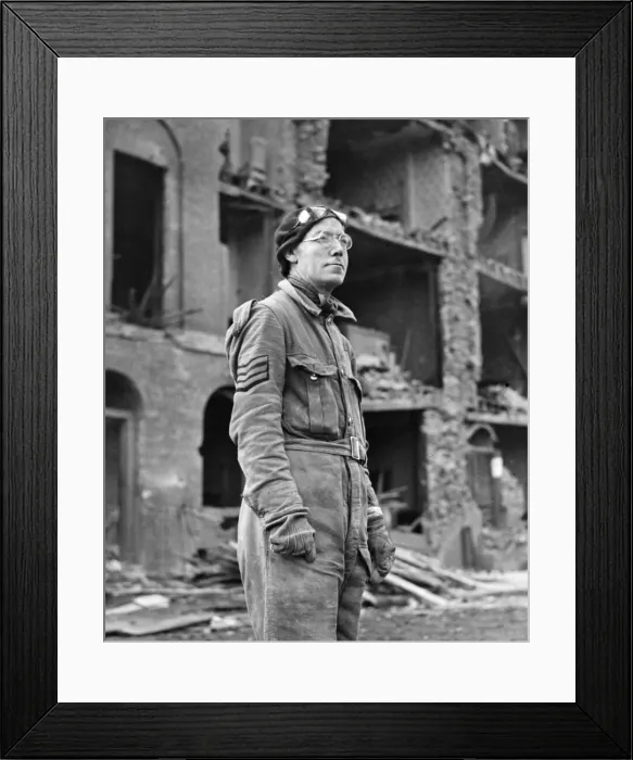 Framed Print : Stan Hall, a rescue service man who has served since the beginning of the war Framed Print : Stan Hall, a rescue service man who has served since the beginning of the war