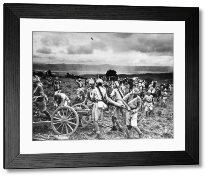 Framed Print : Burma Defence. Indian Mountain Battery, operating in the frontier regions where Framed Print : Burma Defence. Indian Mountain Battery, operating in the frontier regions where