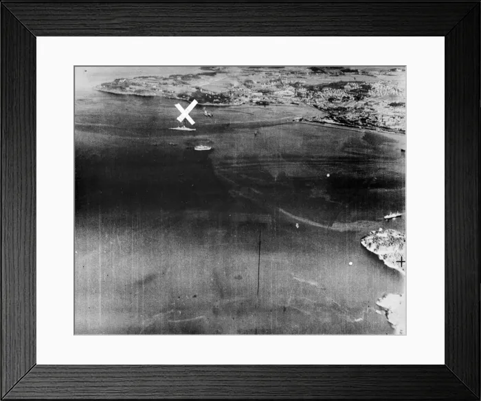 Framed Print : R. A. F. photograph showing the 26, 000 ton German Battle-cruiser Scharnhorst in Trondheim Framed Print : R. A. F. photograph showing the 26, 000 ton German Battle-cruiser Scharnhorst in Trondheim