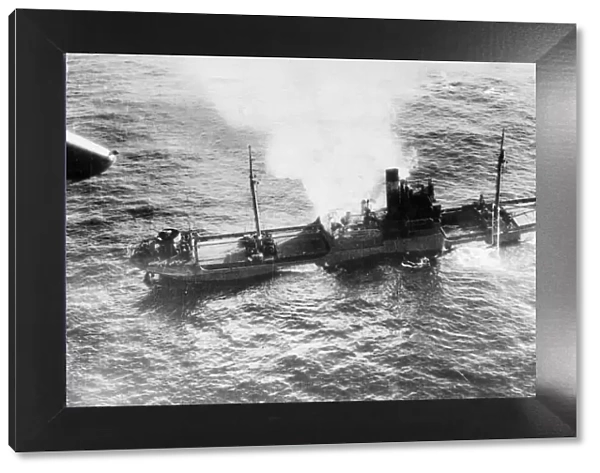 Picture shows the dramatic rescue of the crew of the Sea Venture after it was a attacked