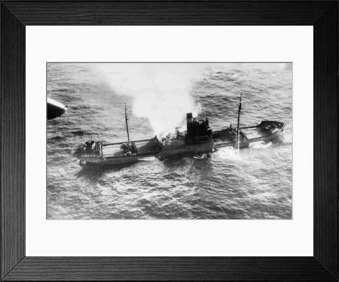 Framed Print : Picture shows the dramatic rescue of the crew of the Sea Venture after it was a attacked Framed Print : Picture shows the dramatic rescue of the crew of the Sea Venture after it was a attacked