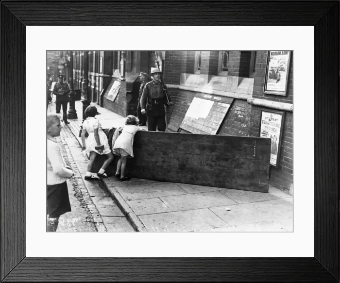 Framed Print : Wooden boards erected outside the Lincoln Drill Hall on Broadgate street in Lincoln city Framed Print : Wooden boards erected outside the Lincoln Drill Hall on Broadgate street in Lincoln city
