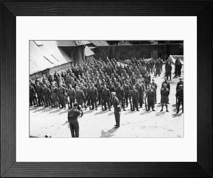 Framed Print : Members of the Home Guard on parade Kidmore End near Reading