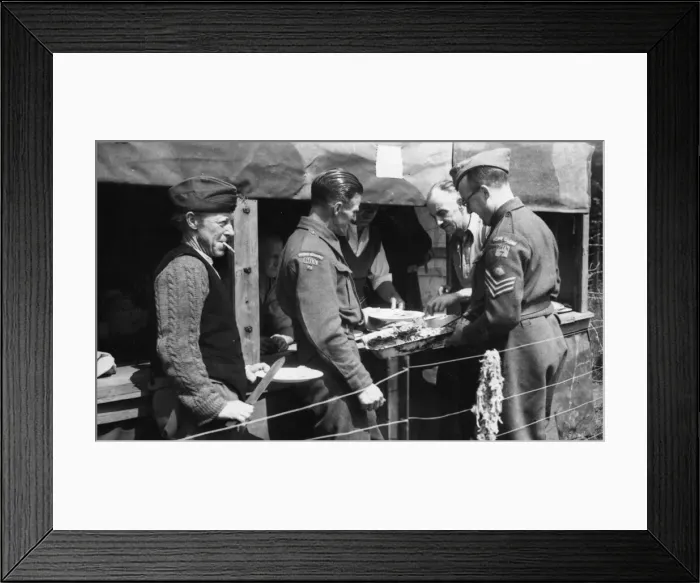 Framed Print : Scene at the cook house at the Reading Home Guard camp in Berkshire during the Second