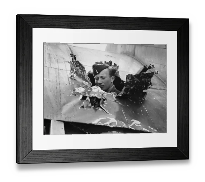 Framed Print : A Lockheed Hudson of the RAF Coastal Command received direct hits from ant-aircraft guns Framed Print : A Lockheed Hudson of the RAF Coastal Command received direct hits from ant-aircraft guns