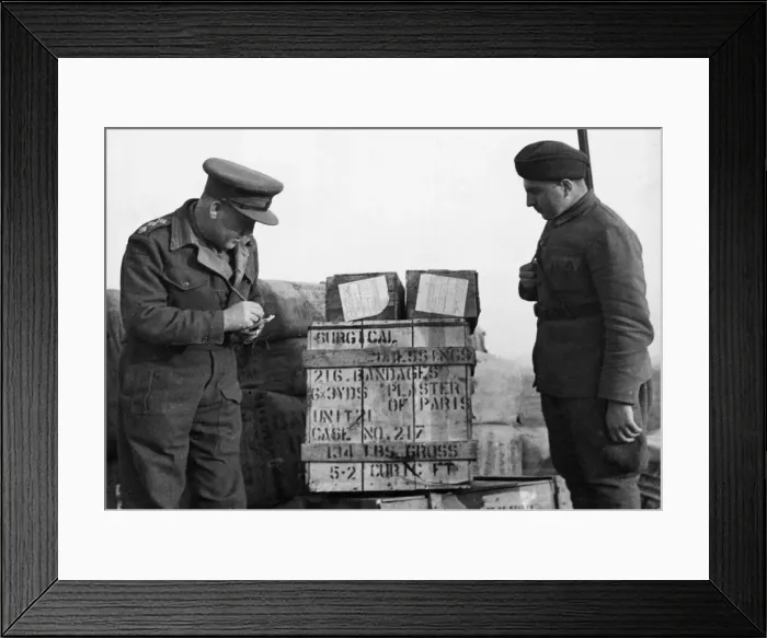 Framed Print : The first supply of British medical supplies for the civilian population of Belgrade Framed Print : The first supply of British medical supplies for the civilian population of Belgrade