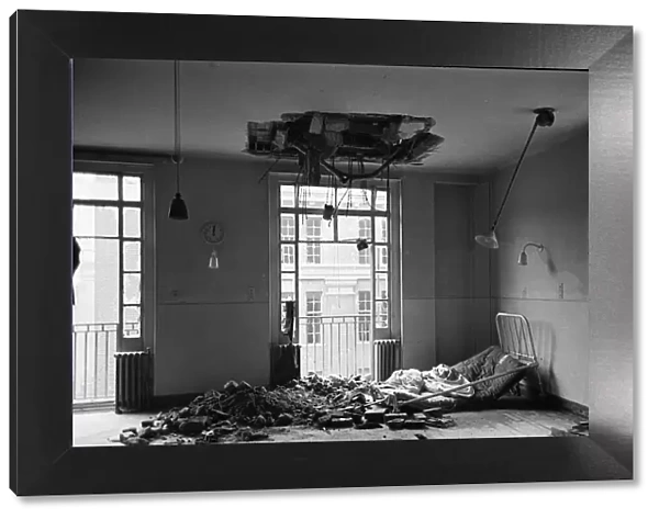 A ceiling collapse on a ward on the first floor of The Westminster Hospital after