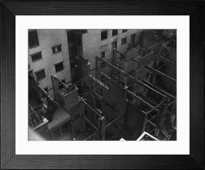 Framed Print : The burnt out shell of Carlton House, High Street, Birmingham following the an air raid Framed Print : The burnt out shell of Carlton House, High Street, Birmingham following the an air raid