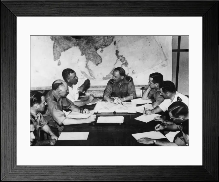 Framed Print : Deciding matters that affect the whole Far East is this conference photographed