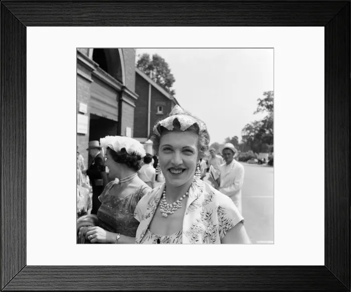 Framed Print : Royal Ascot 1955, Racegoers, Mrs B Leaver, Thursday 14th July 1955 Framed Print : Royal Ascot 1955, Racegoers, Mrs B Leaver, Thursday 14th July 1955