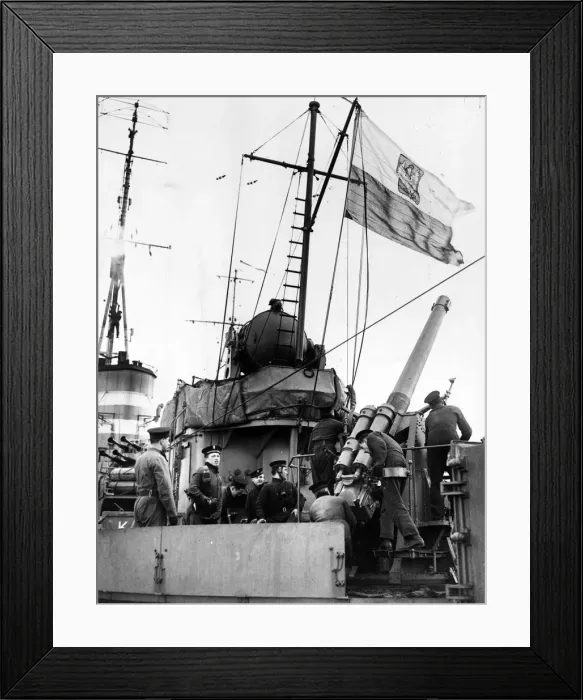 Framed Print : Side by side with the Royal Navy, unites of Allied fleets re playing their part in