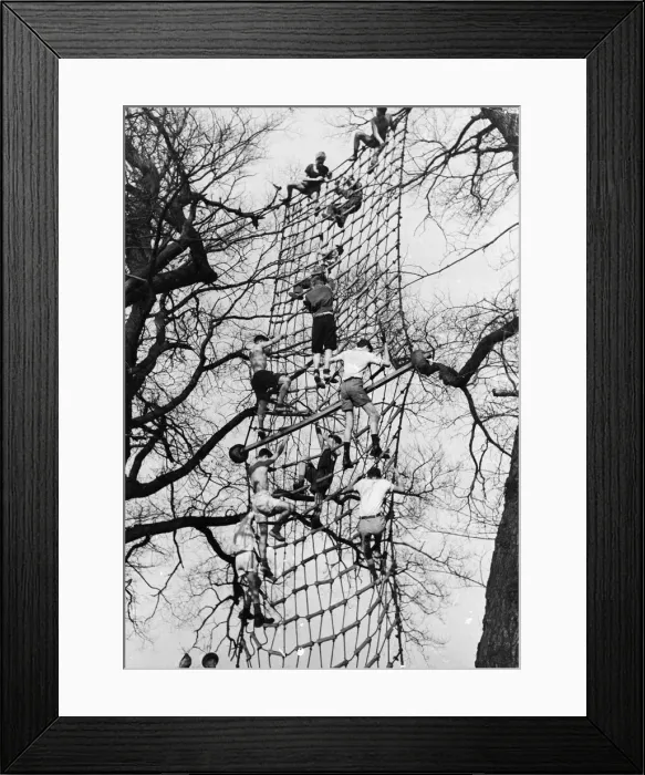 Framed Print : The boys of the 61st (Middlesex) A. A. cadets show off their fitness at a display Framed Print : The boys of the 61st (Middlesex) A. A. cadets show off their fitness at a display