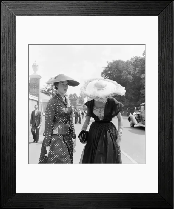 Framed Print : Royal Ascot 1955, Models, Colleen Pexter (left) of South Africa with Cynthia Oberholzer Framed Print : Royal Ascot 1955, Models, Colleen Pexter (left) of South Africa with Cynthia Oberholzer
