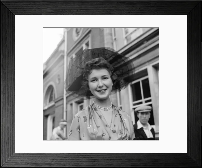 Framed Print : Royal Ascot 1955, Miss Patricia Biggs, Thursday 14th July 1955 Framed Print : Royal Ascot 1955, Miss Patricia Biggs, Thursday 14th July 1955