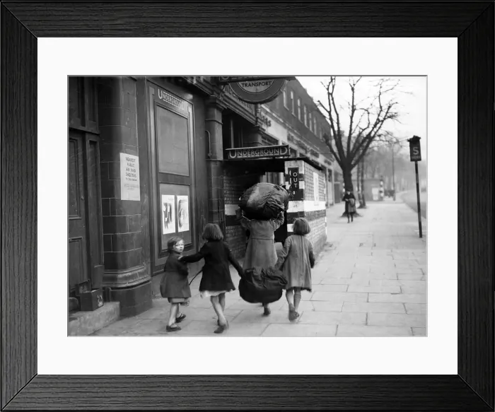 Framed Print : Civilians take shelter in an underground station. March 1943 Framed Print : Civilians take shelter in an underground station. March 1943