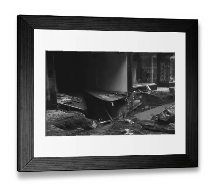 Framed Print : Dress shop opposite St James in New Street, Birmingham damaged during an air raid