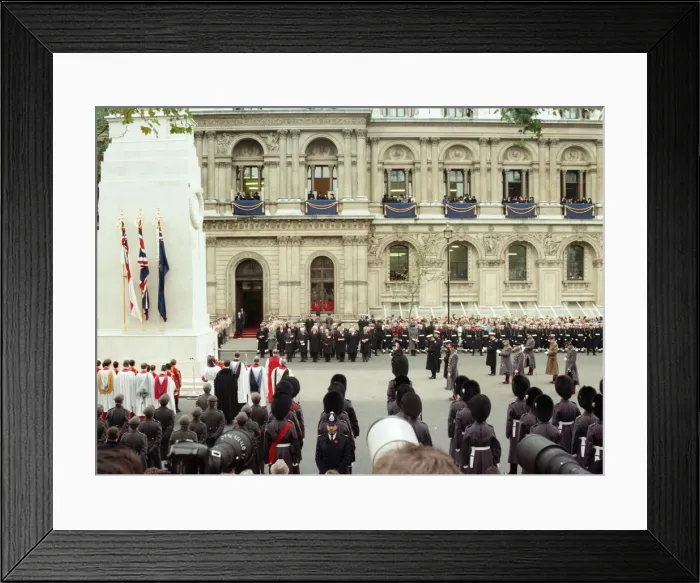 Framed Print : Remembrance Day parade at Whitehall, London. 11th November 1991 Framed Print : Remembrance Day parade at Whitehall, London. 11th November 1991