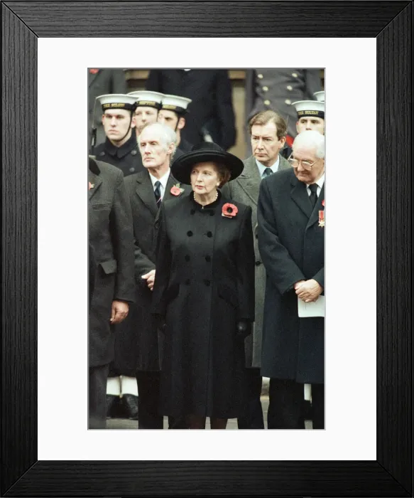 Framed Print : Remembrance Day parade at Whitehall, London. Margaret Thatcher. 11th November 1991 Framed Print : Remembrance Day parade at Whitehall, London. Margaret Thatcher. 11th November 1991