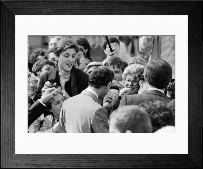 Framed Print : Prince Charles, Prince of Wales in Milan, Italy. April 1985 Framed Print : Prince Charles, Prince of Wales in Milan, Italy. April 1985