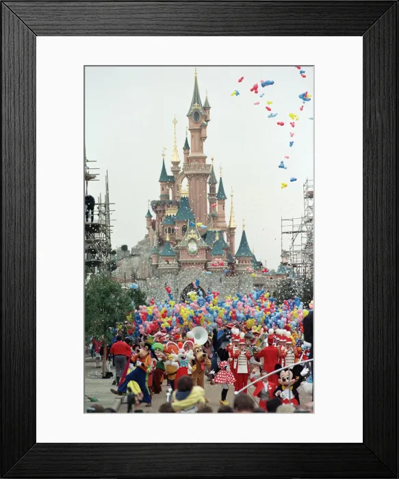 Framed Print : Pre-Opening Of Eurodisney in France, which is still under construction Framed Print : Pre-Opening Of Eurodisney in France, which is still under construction