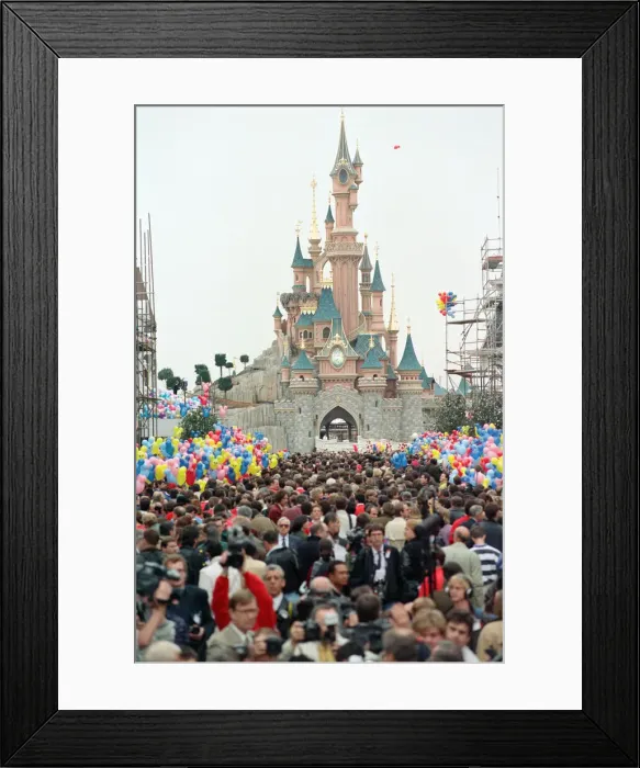 Framed Print : Pre-Opening Of Eurodisney in France, which is still under construction Framed Print : Pre-Opening Of Eurodisney in France, which is still under construction