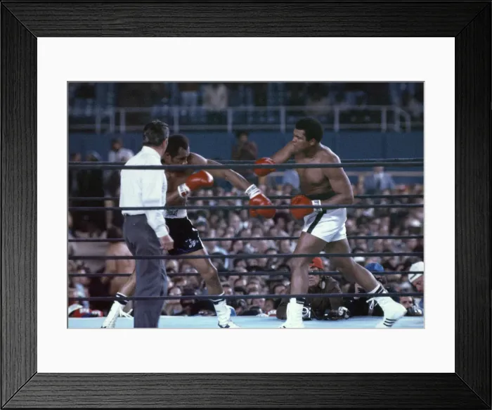 Framed Print : Action during the heavyweight world title fight between Muhammad Ali