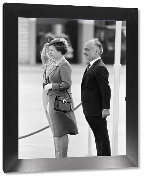 Royal visit to Jordan. Queen Elizabeth II and King Hussein of Jordan. March 1984
