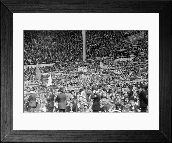 Framed Print : FA Cup Final at Wembley Stadium. Arsenal v Liverpool. Pictured, crowd scenes Framed Print : FA Cup Final at Wembley Stadium. Arsenal v Liverpool. Pictured, crowd scenes