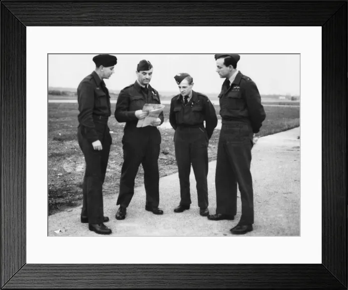 Framed Print : Flying Officer R. Harvey, Squadron Leader A. G. Williams, Flight Sergeant A Framed Print : Flying Officer R. Harvey, Squadron Leader A. G. Williams, Flight Sergeant A