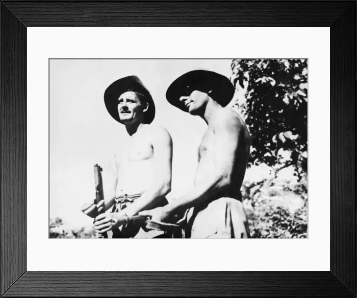 Framed Print : Pte. Price and Sgt. E. Parry, part of the 36th British Division in Burma (Myanmar) Framed Print : Pte. Price and Sgt. E. Parry, part of the 36th British Division in Burma (Myanmar)