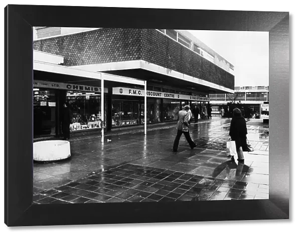 Bell Green shopping precinct. Coventry, West Midlands. Circa 1975