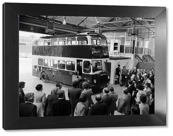 A Daimler bus being handed over to The Museum of British Road Transport in Coventry