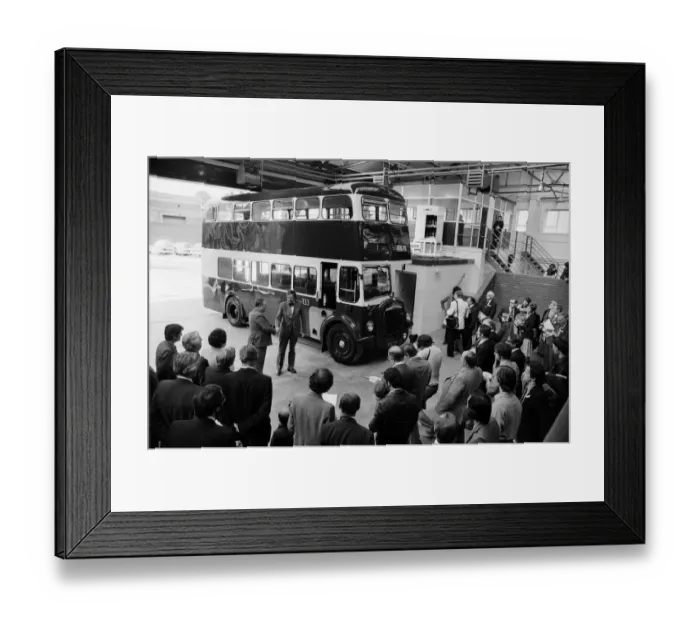 Framed Print : A Daimler bus being handed over to The Museum of British Road Transport in Coventry