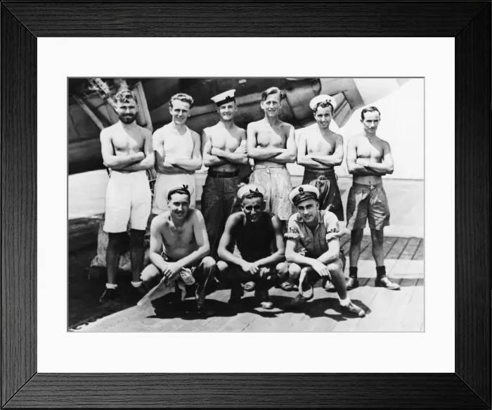 Framed Print : Men of Swansea and Llanelly areas serving in a British carrier in the Far East