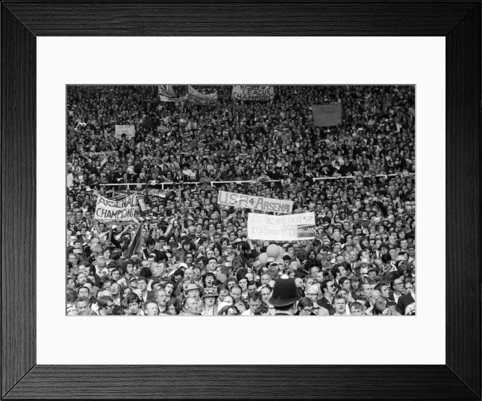 Framed Print : FA Cup Final at Wembley Stadium. Arsenal v Liverpool. Pictured, crowd scenes Framed Print : FA Cup Final at Wembley Stadium. Arsenal v Liverpool. Pictured, crowd scenes