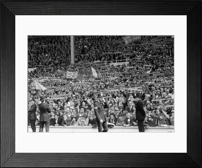 Framed Print : FA Cup Final at Wembley Stadium. Arsenal v Liverpool. Pictured, crowd scenes Framed Print : FA Cup Final at Wembley Stadium. Arsenal v Liverpool. Pictured, crowd scenes
