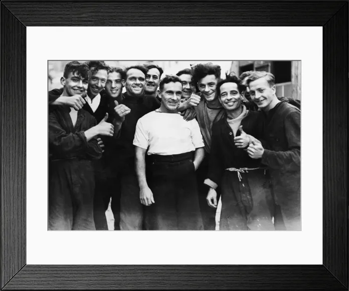 Framed Print : Some of the survivors of HMS Cossack after their rescue by another British warship Framed Print : Some of the survivors of HMS Cossack after their rescue by another British warship